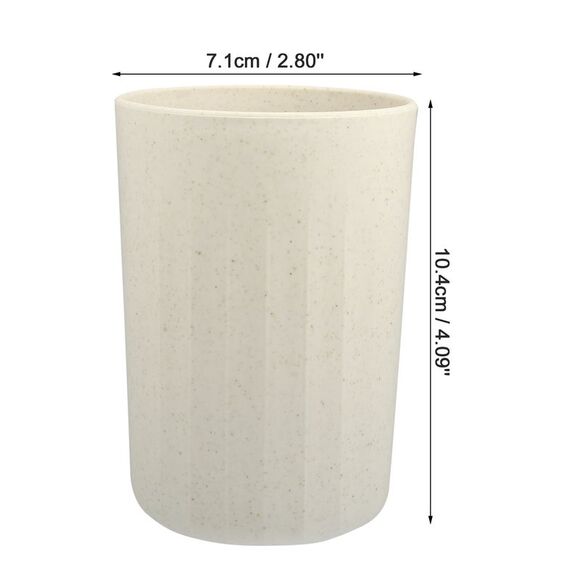Bathroom Smooth Lines Wheat Straw Toothpaste Tumbler Beige 4.09''x2.80'' - Picture 4 of 6